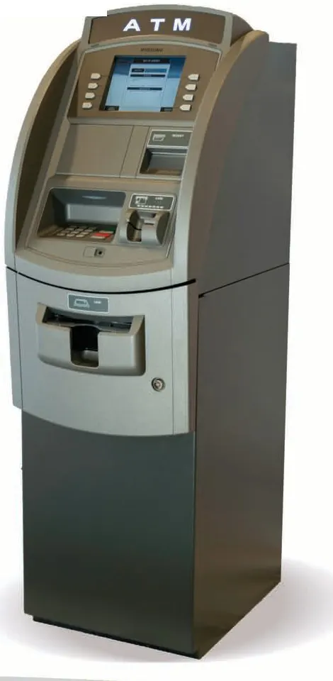 Nautilus Hyosung NH-1800SE retail ATM, front three-quarter view