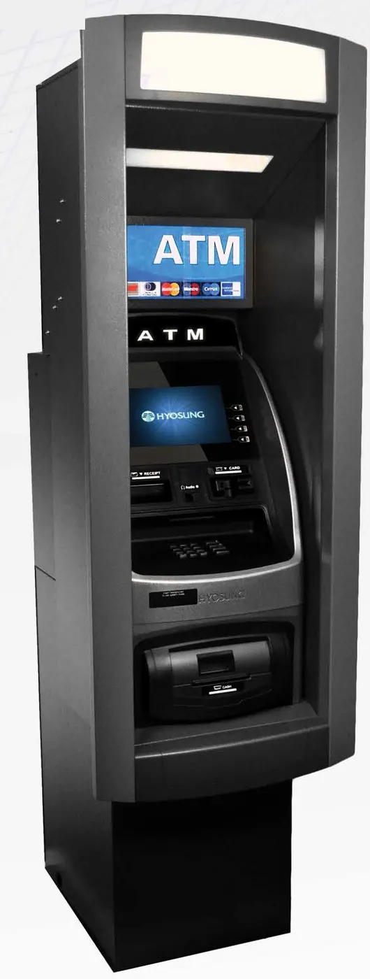 Nautilus Hyosung NH-2700T through-the-wall ATM, front three-quarter view