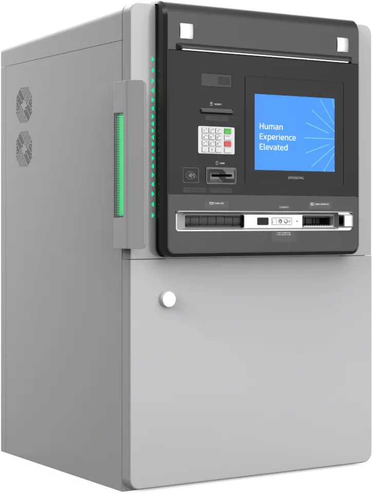 Hyosung 7I island drive-up ATM (MX7600IA), front three-quarter view