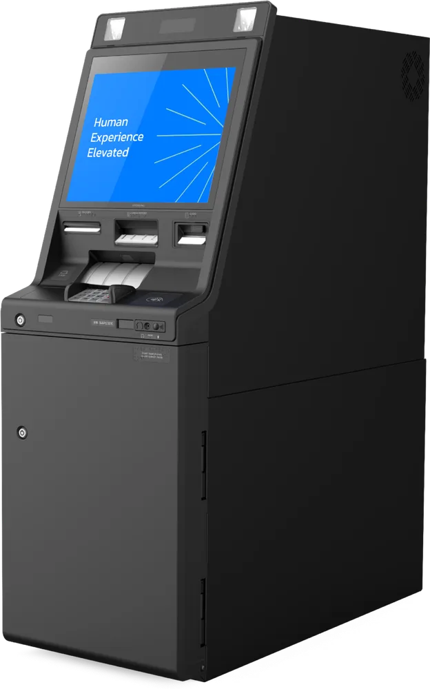 Hyosung 9L cash recycling lobby ATM, front three-quarter view