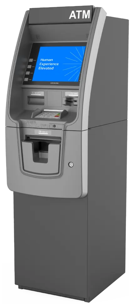 Hyosung MX5200SE high-volume retail ATM, front three-quarter view