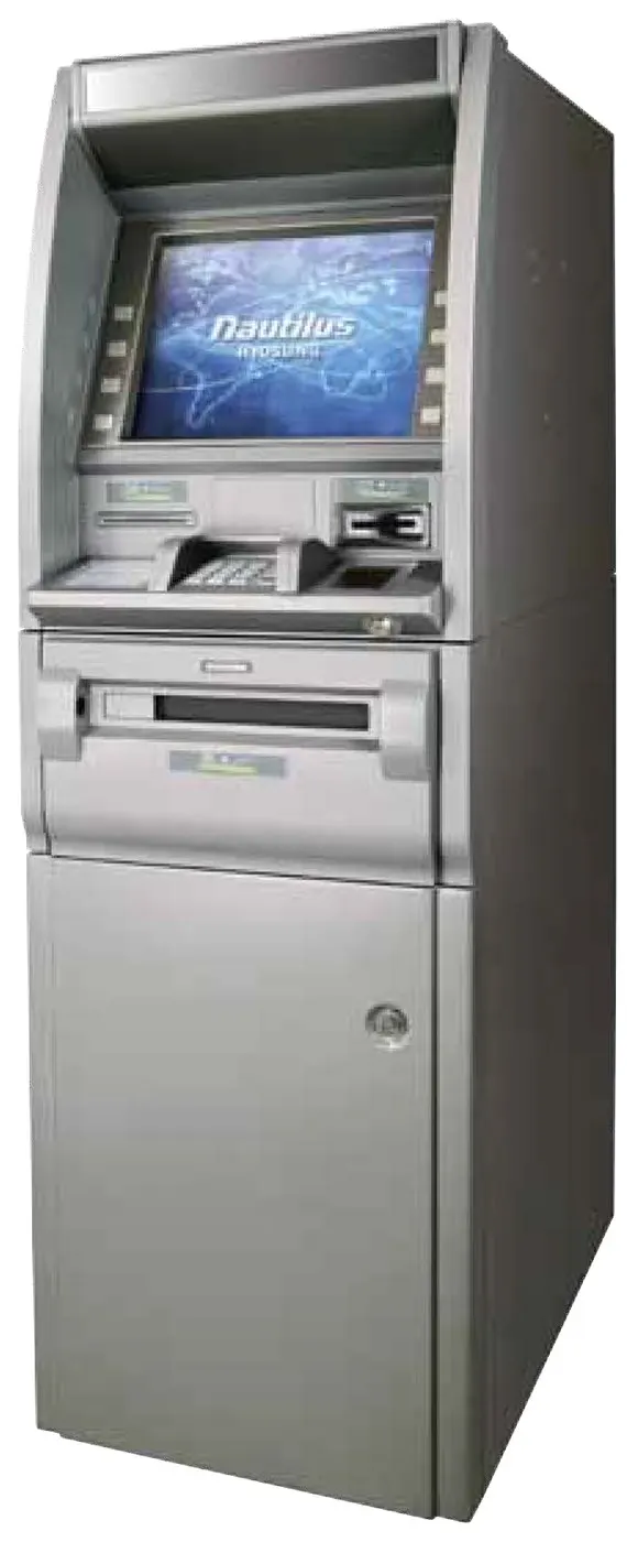 Nautilus Hyosung MoniMax 5600 lobby ATM, front three-quarter view